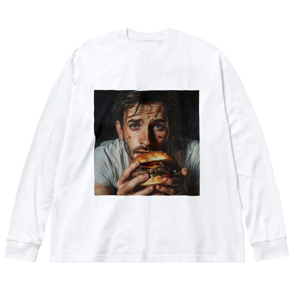 AQUAMETAVERSEのハンバーガーと男　エンジェル717 2065 Big Long Sleeve T-Shirt