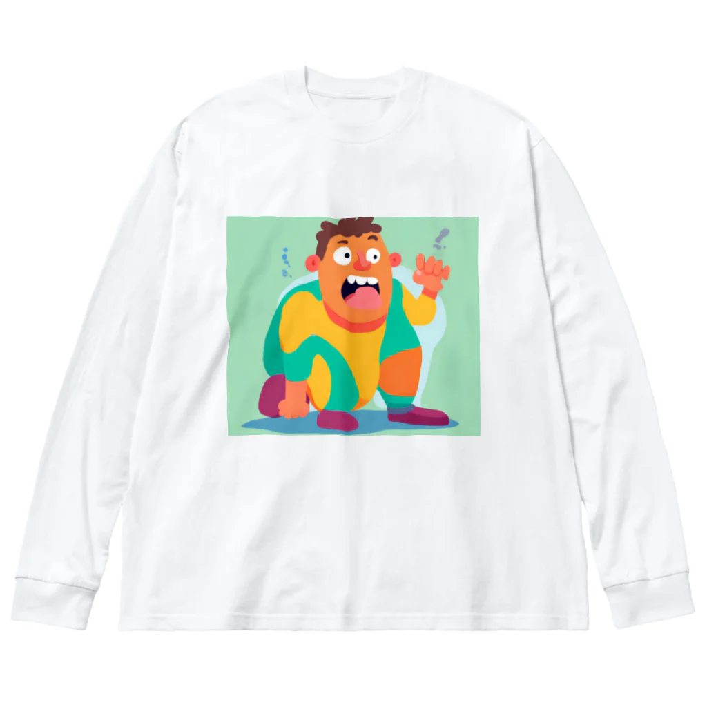 JINPACHIの大胆な男 Big Long Sleeve T-Shirt