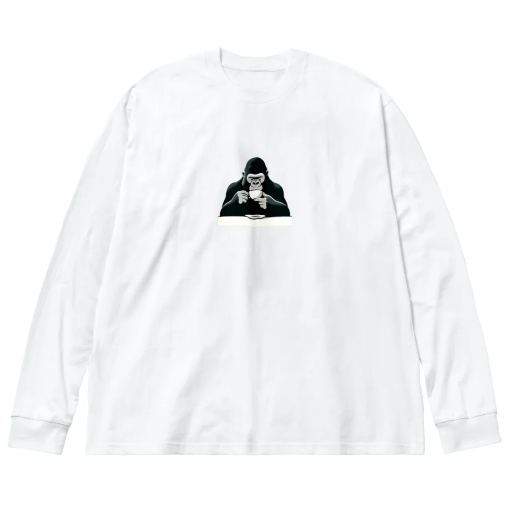 K'ramaのカフェゴリラ Big Long Sleeve T-Shirt