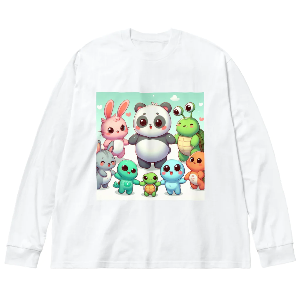 sohana92のかわいい動物たち ビッグシルエットロングスリーブTシャツ