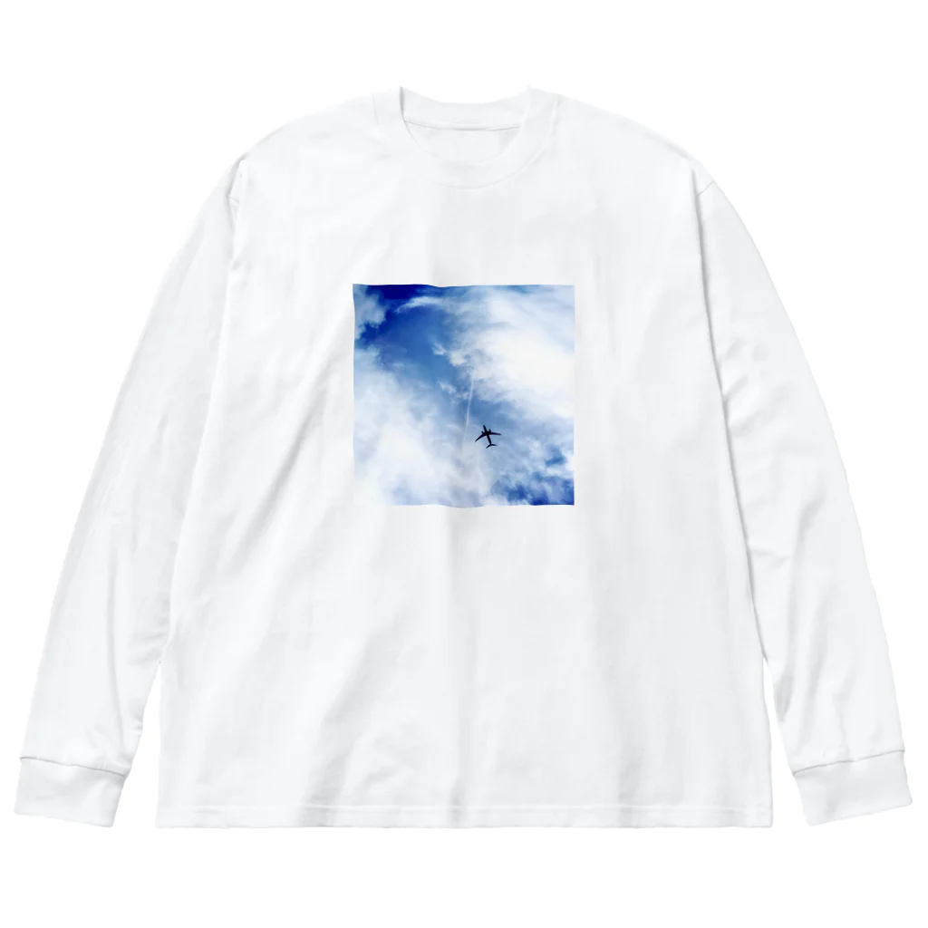 kayuuの夏の青空と飛行機 ビッグシルエットロングスリーブTシャツ