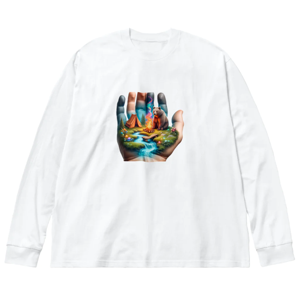 EseCAMPのキャンプ熊シリーズ Big Long Sleeve T-Shirt