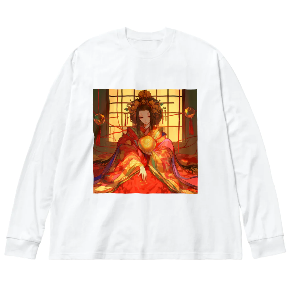 AQUAMETAVERSEの紅の宮廷に舞う幻 Marsa 106 ビッグシルエットロングスリーブTシャツ