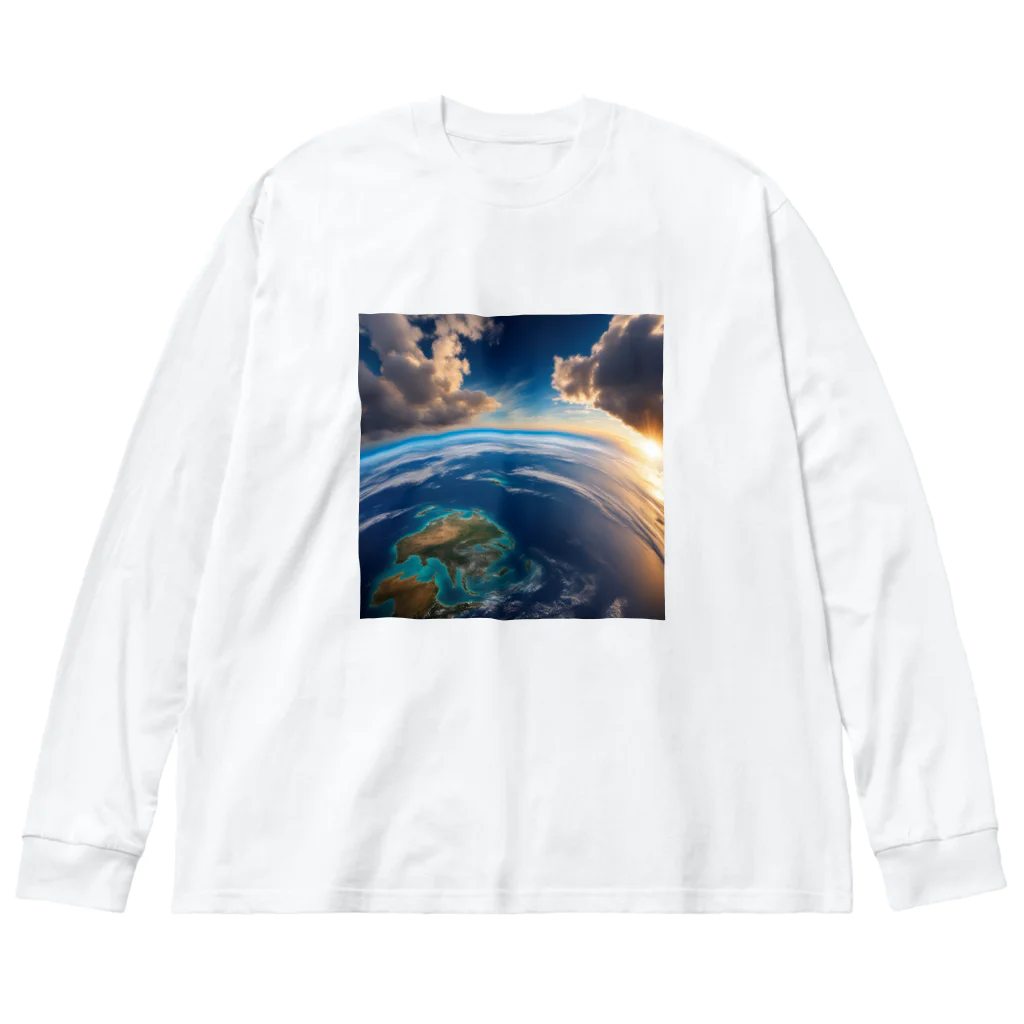 Harunashopの🌎美しい地球🌍 ビッグシルエットロングスリーブTシャツ