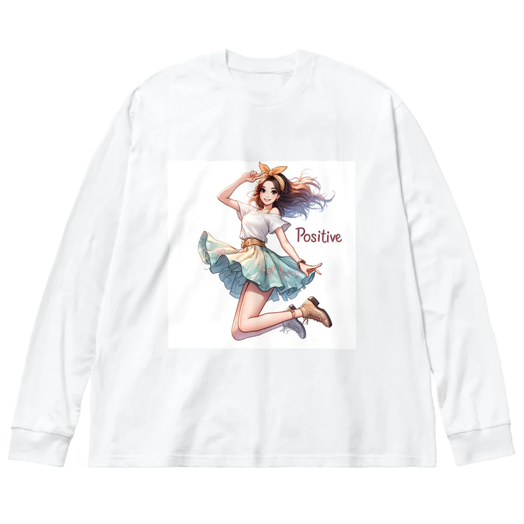 riopara0777のPOSITIVE GIRL ビッグシルエットロングスリーブTシャツ