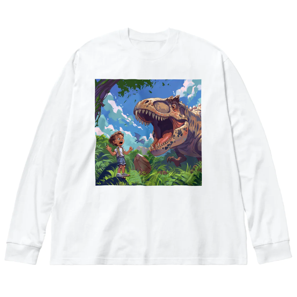 AQUAMETAVERSEの恐竜と少年　なでしこ1478 Big Long Sleeve T-Shirt