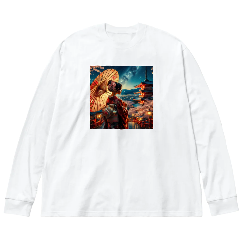 終わらない夢🌈の和の風景✨ ビッグシルエットロングスリーブTシャツ