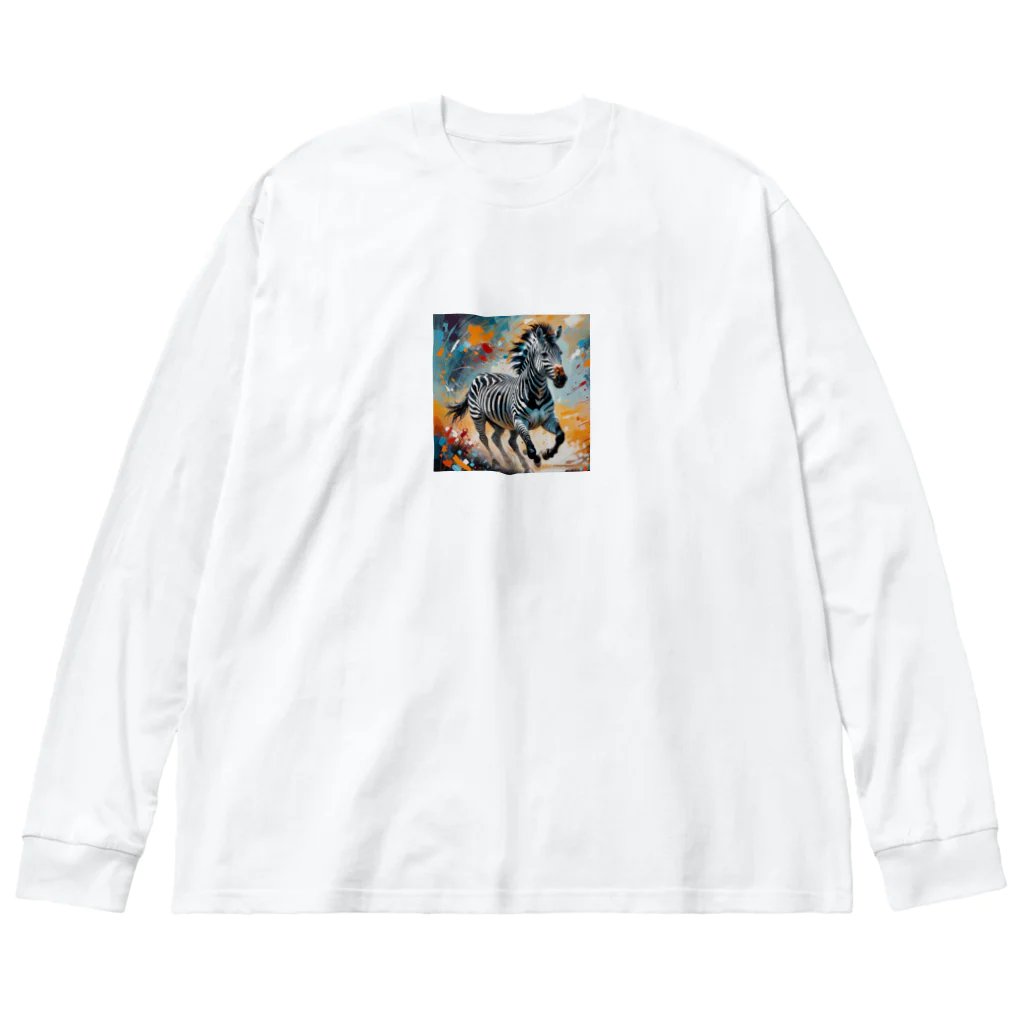 sakucchoの神秘なシマウマ Big Long Sleeve T-Shirt