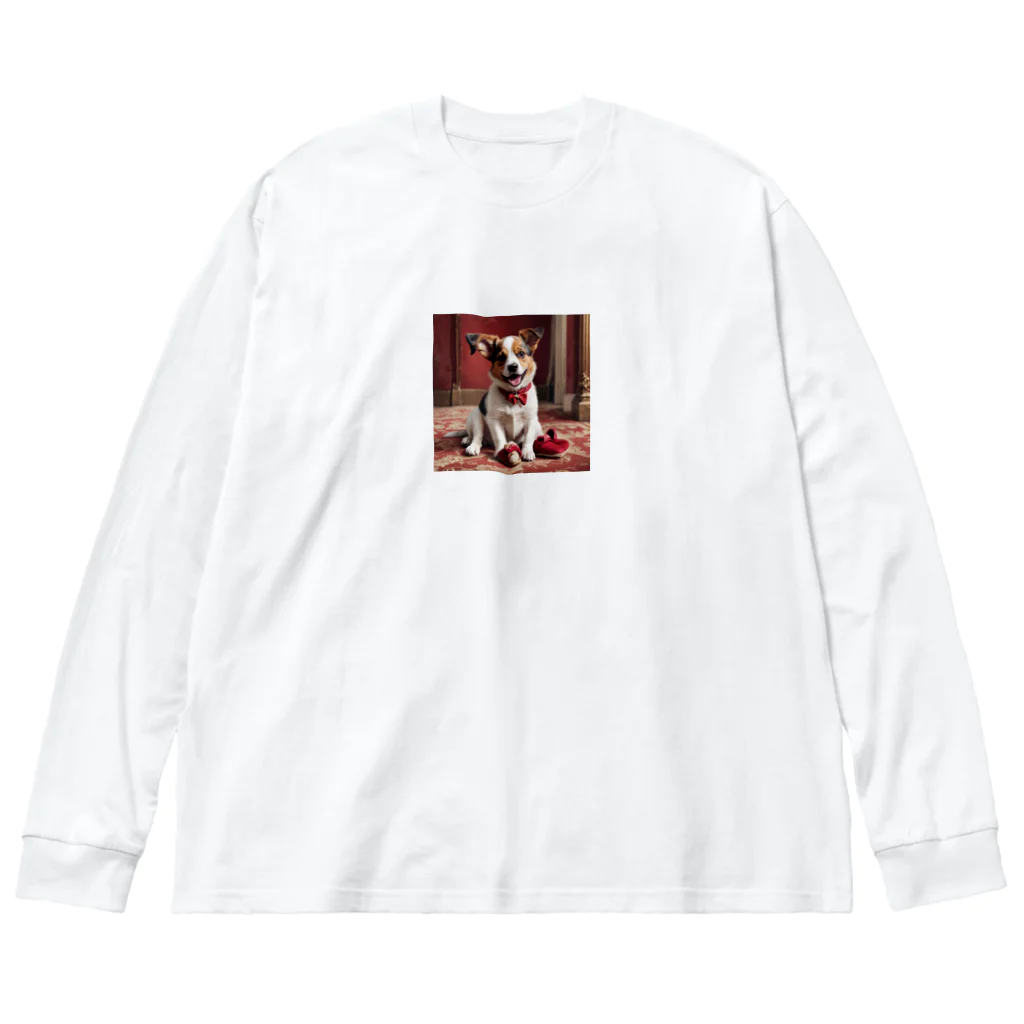 ワンニャンのスリッパを持ち出している犬 Big Long Sleeve T-Shirt