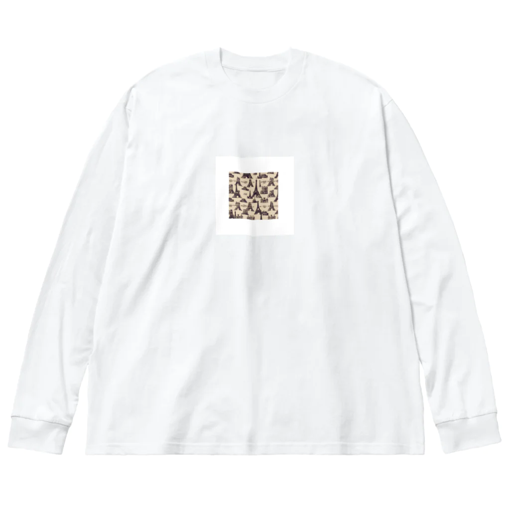 Runes＋@のエッフェル塔 ビッグシルエットロングスリーブTシャツ