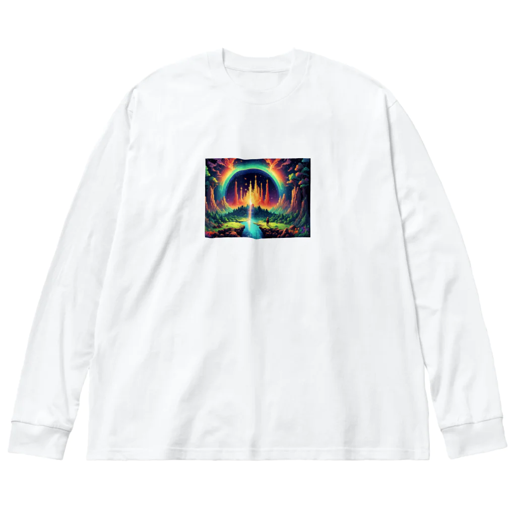 Oshiboriの虹ドット絵 Big Long Sleeve T-Shirt