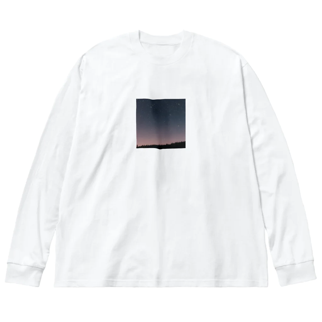 Chama's shopの星空 Big Long Sleeve T-Shirt