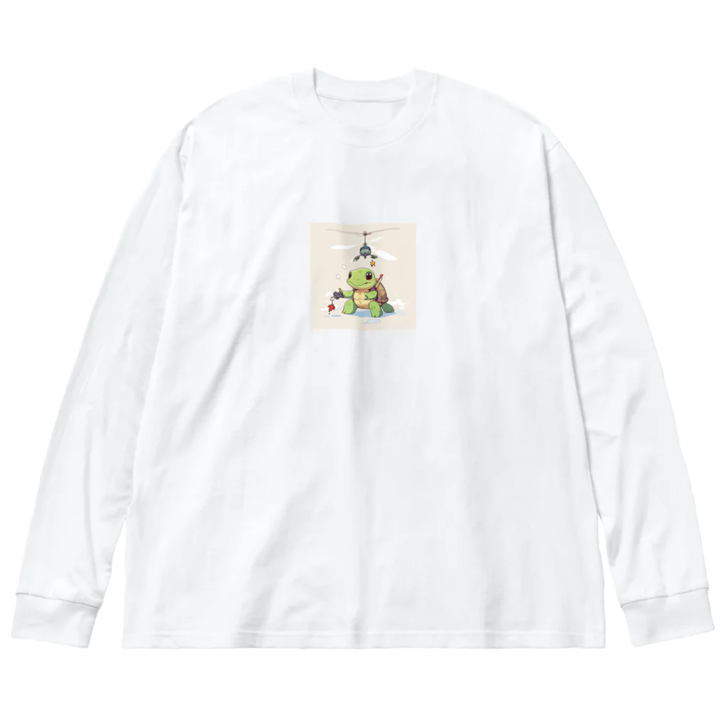 ganeshaのおもちゃのヘリコプターでかわいいカメに会おう Big Long Sleeve T-Shirt