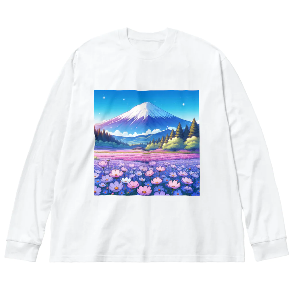 Qten369の日本の美しい風景 ビッグシルエットロングスリーブTシャツ