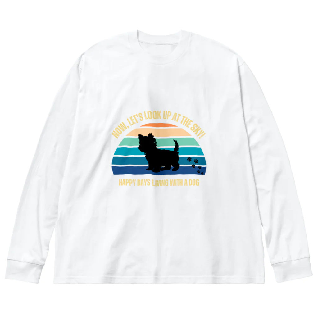 dreamy-designのわんちゃん　ヨークシャテリア ビッグシルエットロングスリーブTシャツ