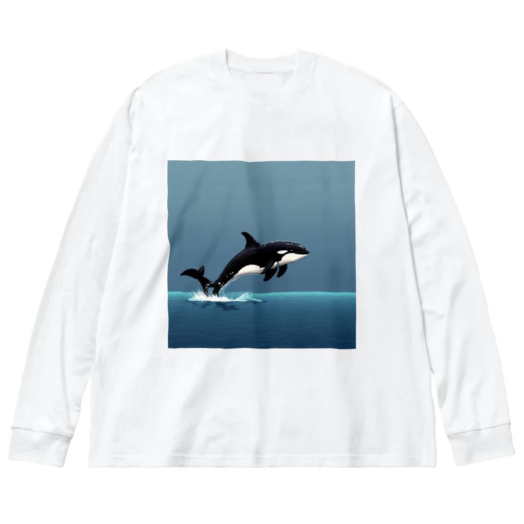 asuto_20のドット絵のシャチ Big Long Sleeve T-Shirt