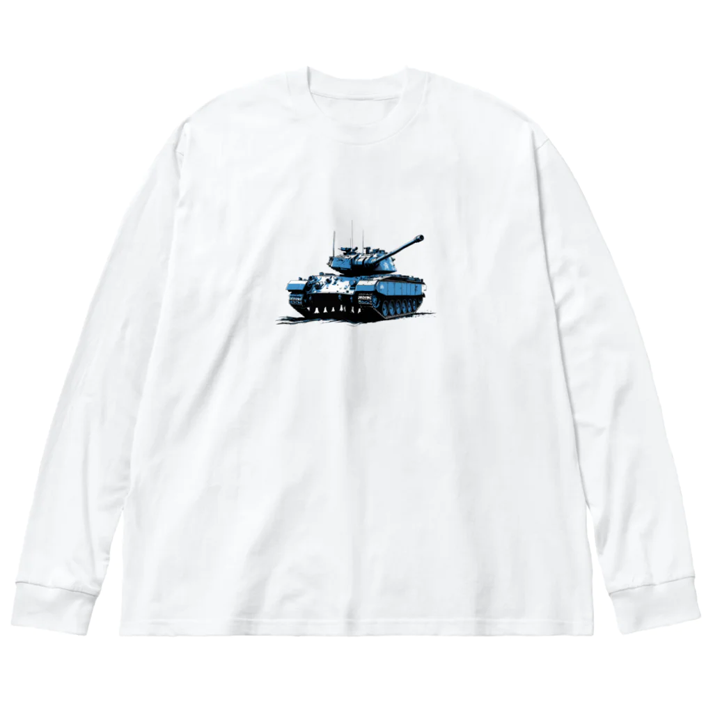 mochikun7の戦車イラスト01 ビッグシルエットロングスリーブTシャツ