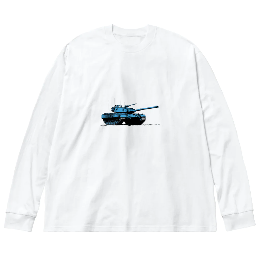 mochikun7の戦車イラスト03 ビッグシルエットロングスリーブTシャツ