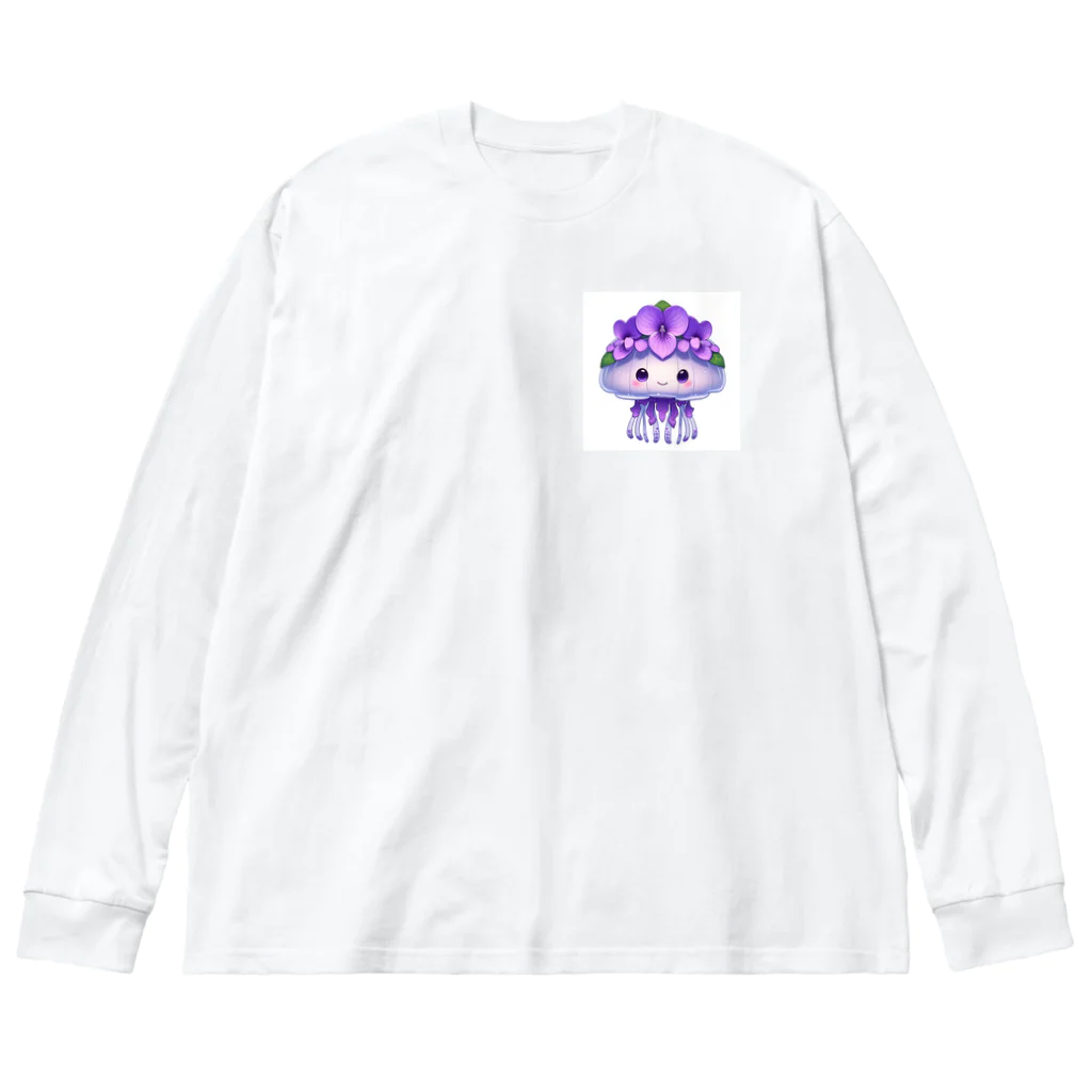 kimiyanの花くらげ　すみれちゃん2 ビッグシルエットロングスリーブTシャツ