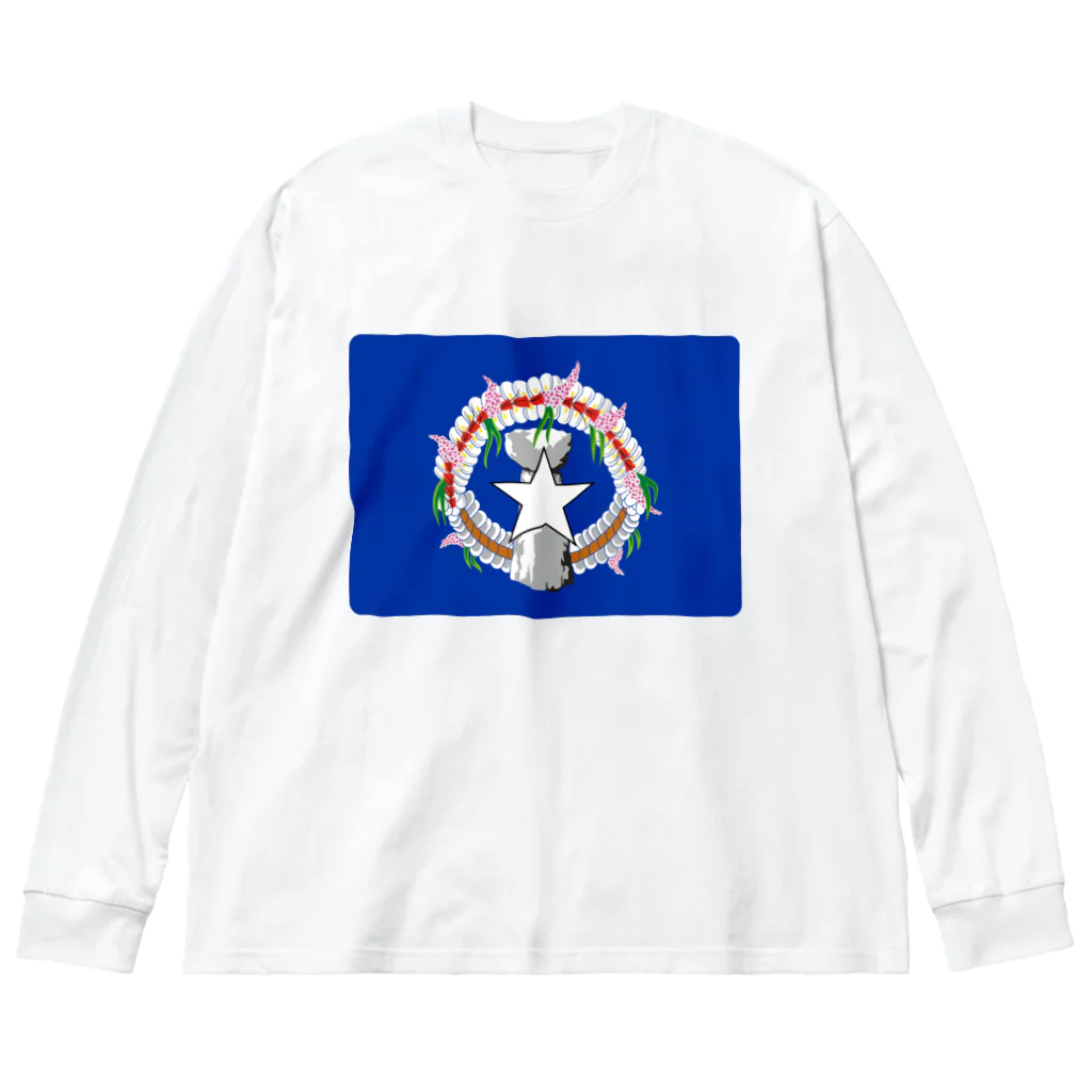 お絵かき屋さんの北マリアナ諸島の旗 ビッグシルエットロングスリーブTシャツ