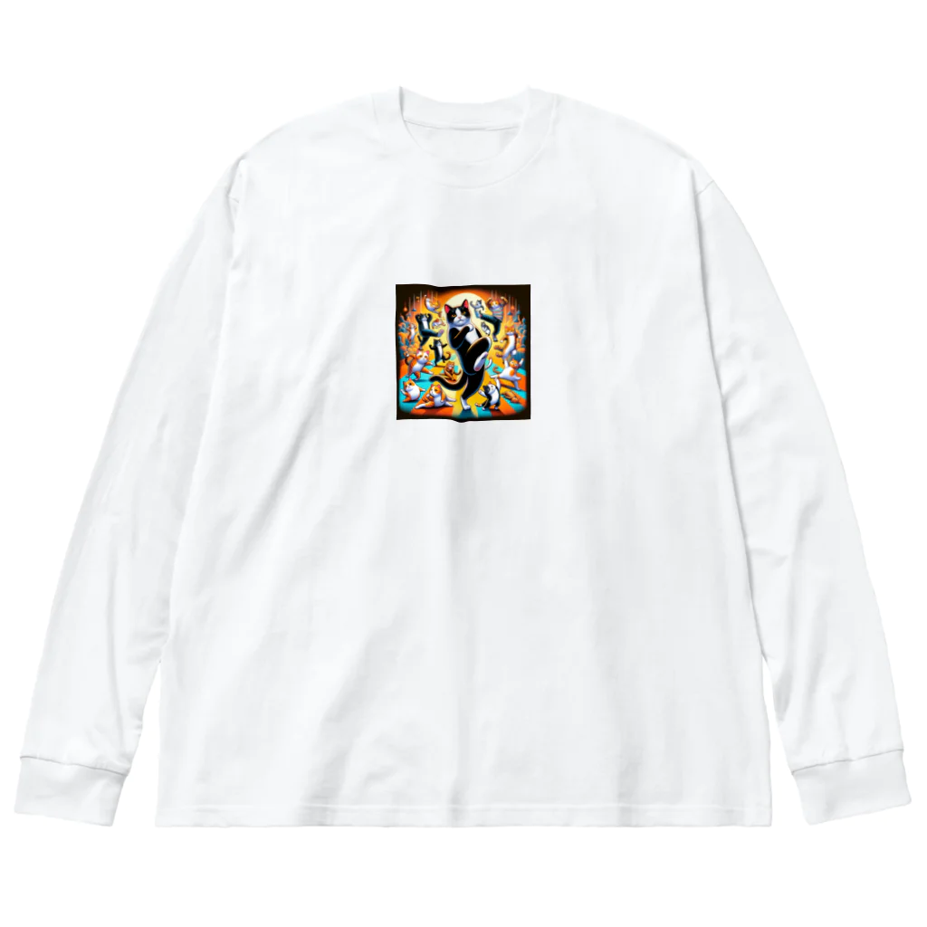 CatCraftsの猫のダンスパーティー Big Long Sleeve T-Shirt