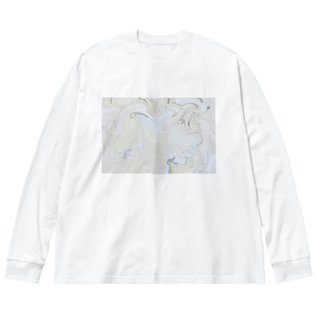 CHOUCHOU_シュシュの大理石風マーブル ビッグシルエットロングスリーブTシャツ