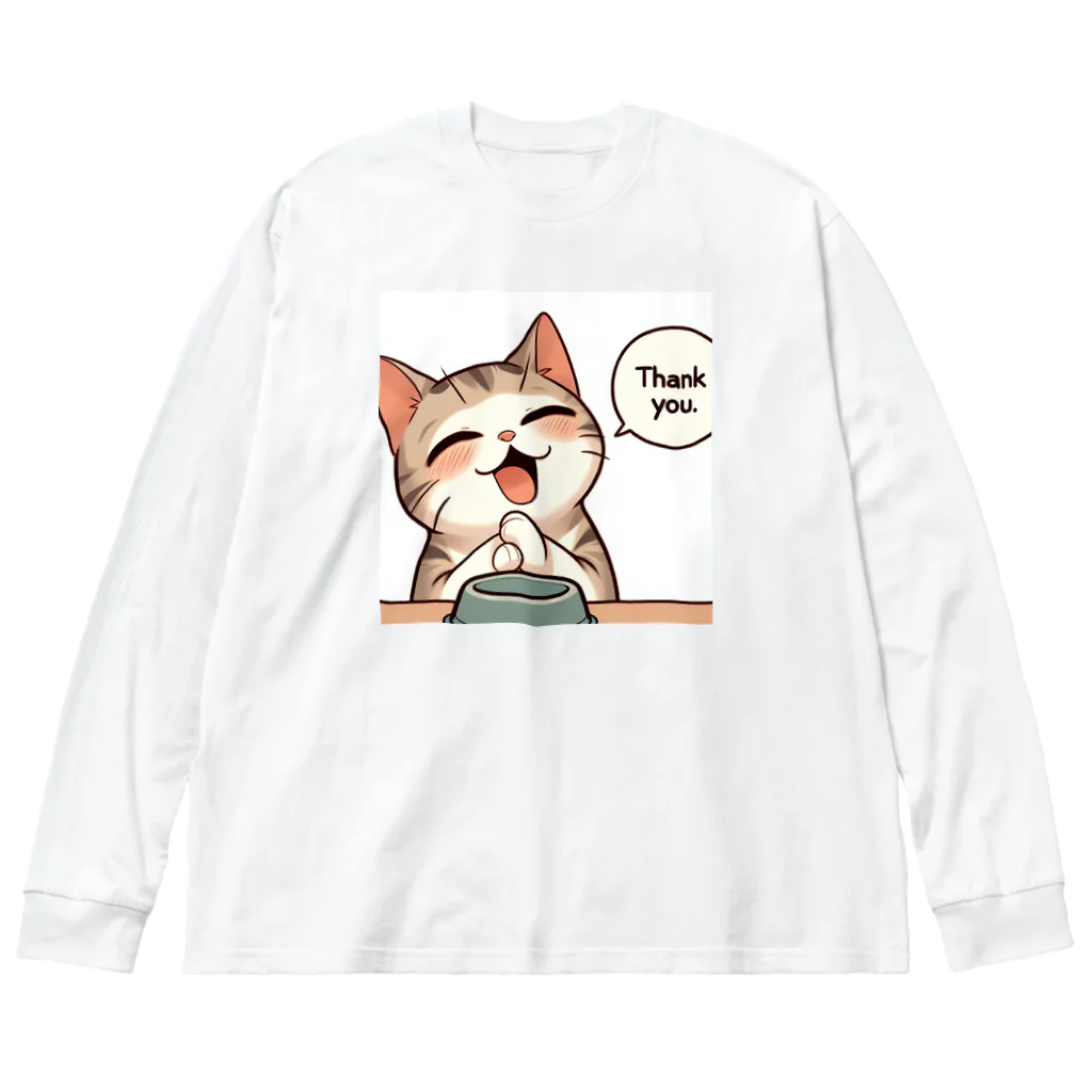 ニャンHouseのサンキュー猫 ビッグシルエットロングスリーブTシャツ