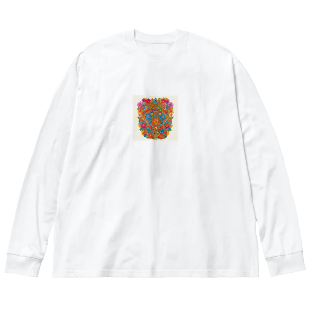 Azukisandesuの花がら ビッグシルエットロングスリーブTシャツ