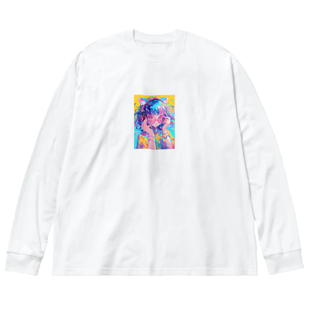 no_mi_Ke08のメガネの可愛い女の子のキャラクター Big Long Sleeve T-Shirt