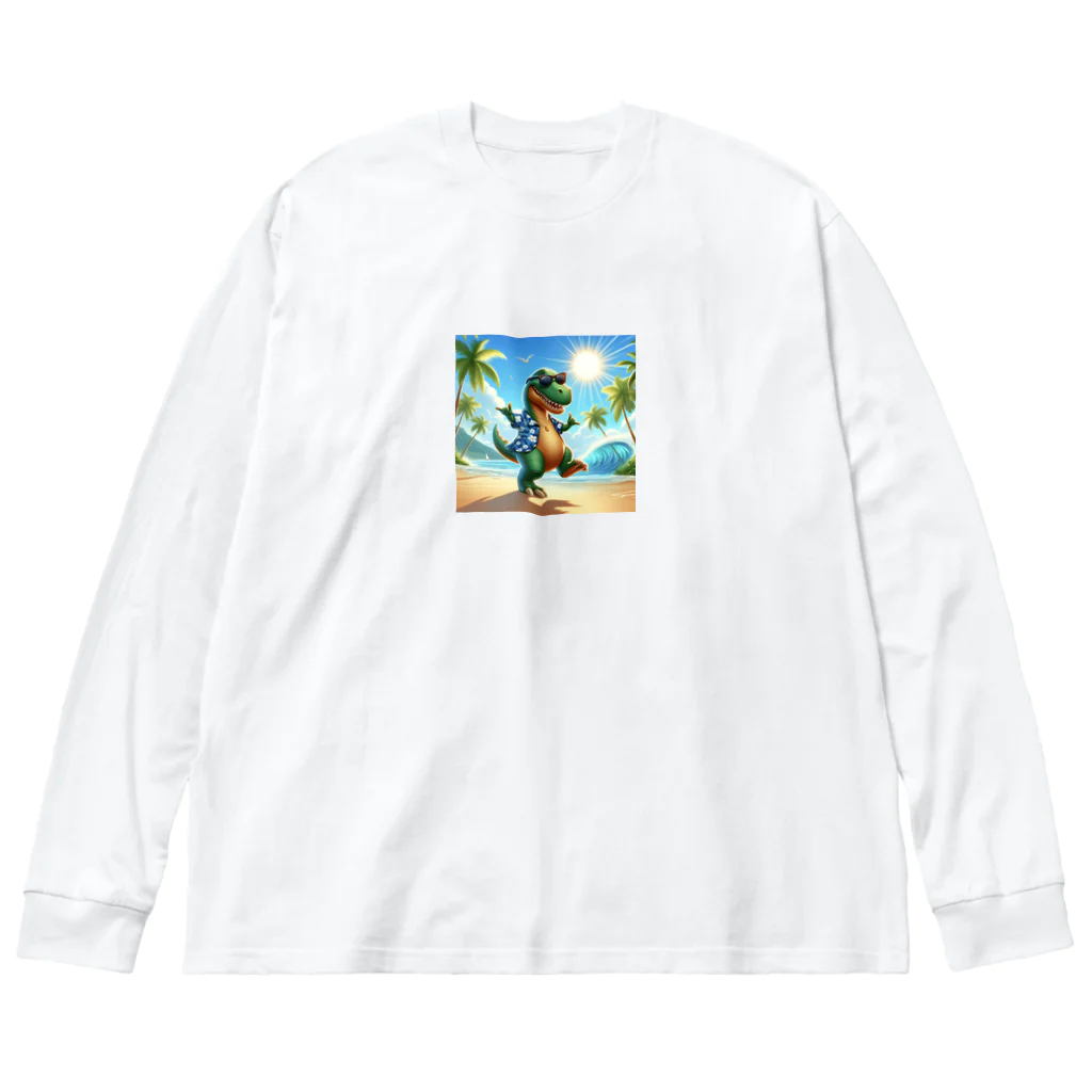 samkorのティラノサウルスのサマーバケーション Big Long Sleeve T-Shirt