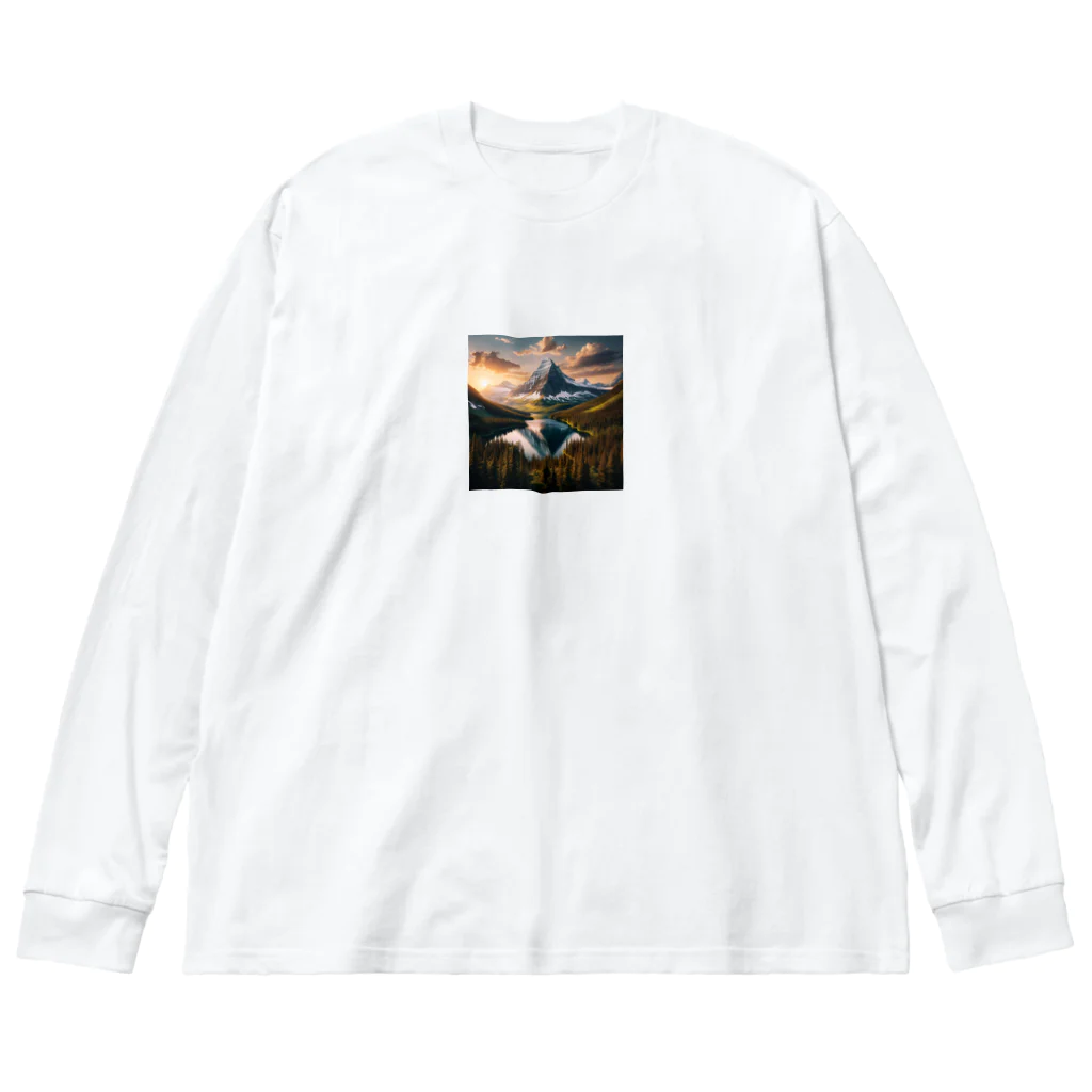 丸山晩霞オリジナルグッツの水彩画家丸山晩霞の近代画像グッズ3 Big Long Sleeve T-Shirt