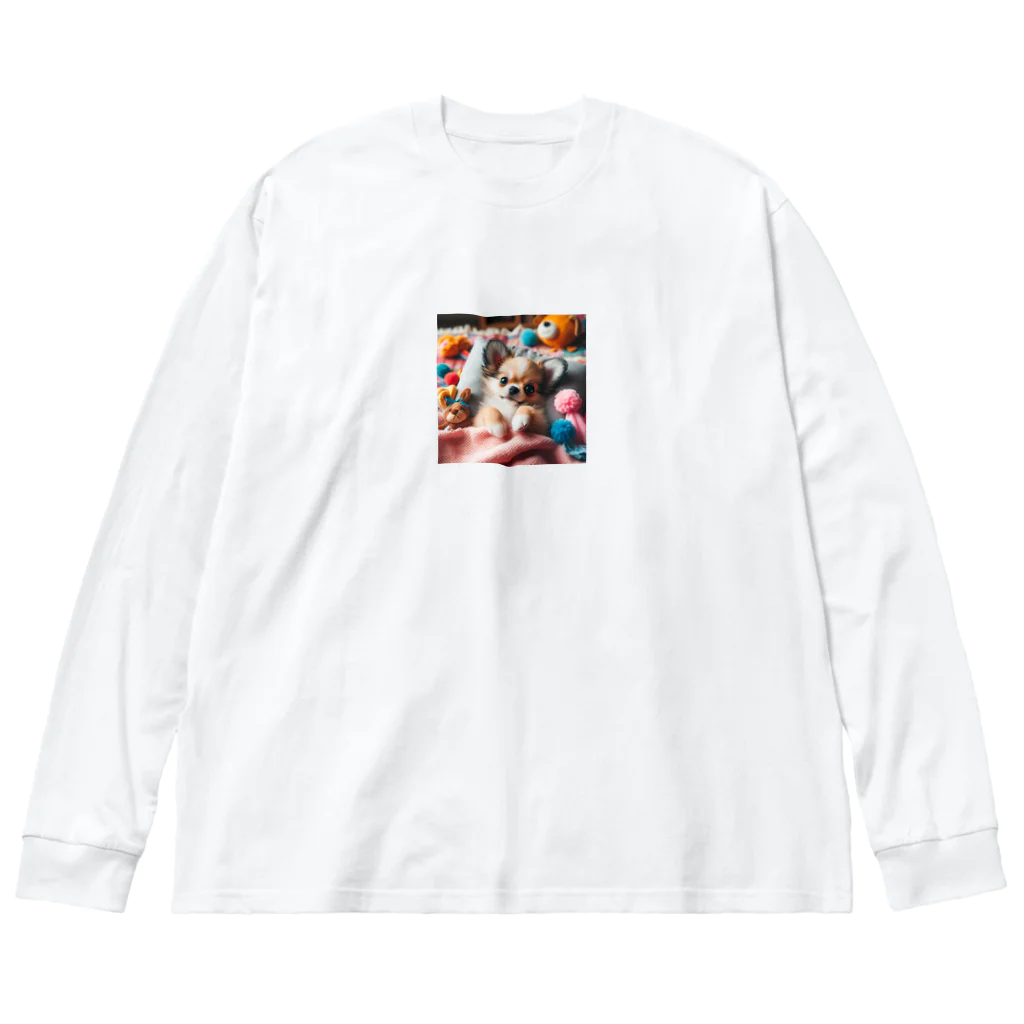 シュシュの部屋のベッドのチワワ （犬、わんちゃん） Big Long Sleeve T-Shirt