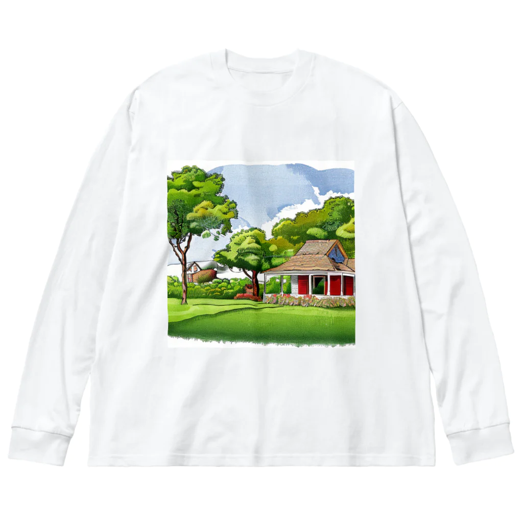 positive_poem05の作詩場所の風景 ビッグシルエットロングスリーブTシャツ