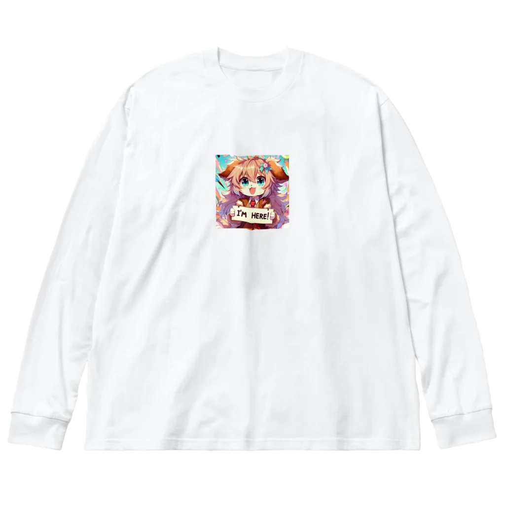 GDWEEDの犬 ワンコ カワイイ絵 ビッグシルエットロングスリーブTシャツ