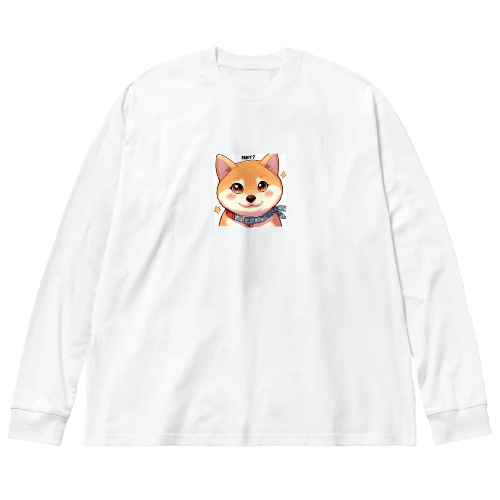 ichigo15の時間のパーティー柴犬 ビッグシルエットロングスリーブTシャツ