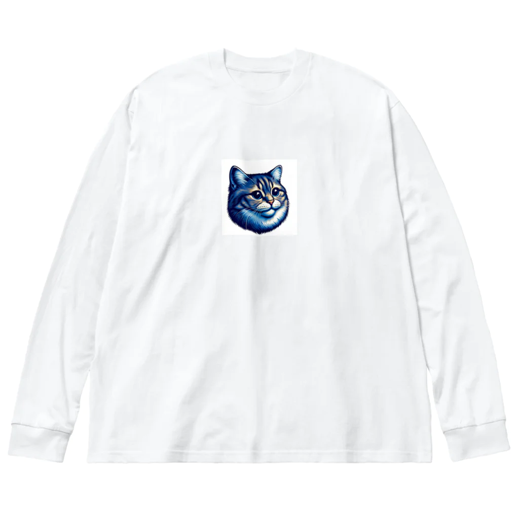 Putting love into animals.shopの喜びの猫 ビッグシルエットロングスリーブTシャツ