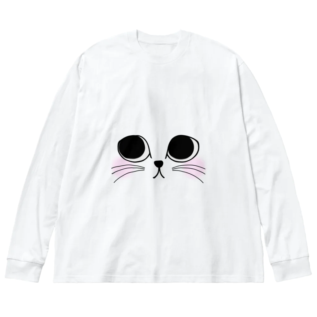 mi.のneko.(ホワイト) ビッグシルエットロングスリーブTシャツ