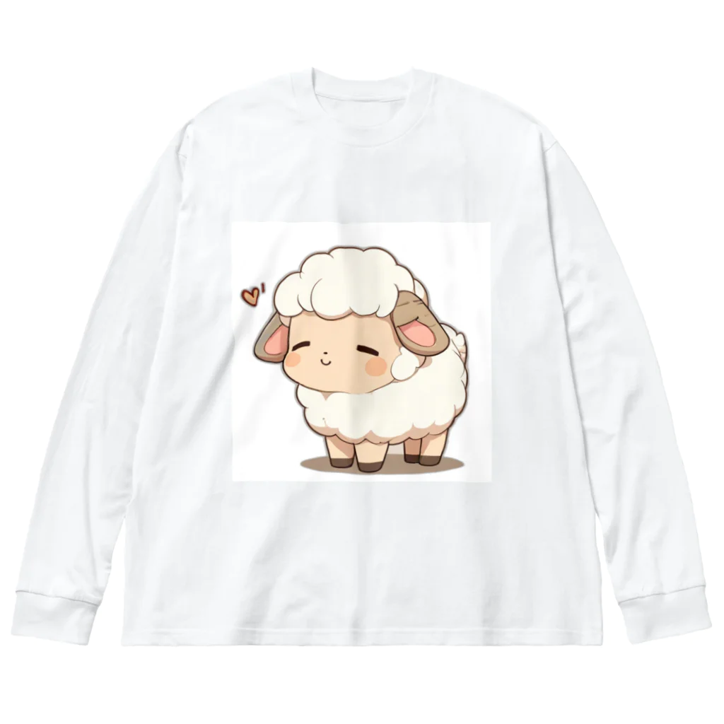 ちょっといいSHOPのちびアニマル（ひつじ） ビッグシルエットロングスリーブTシャツ