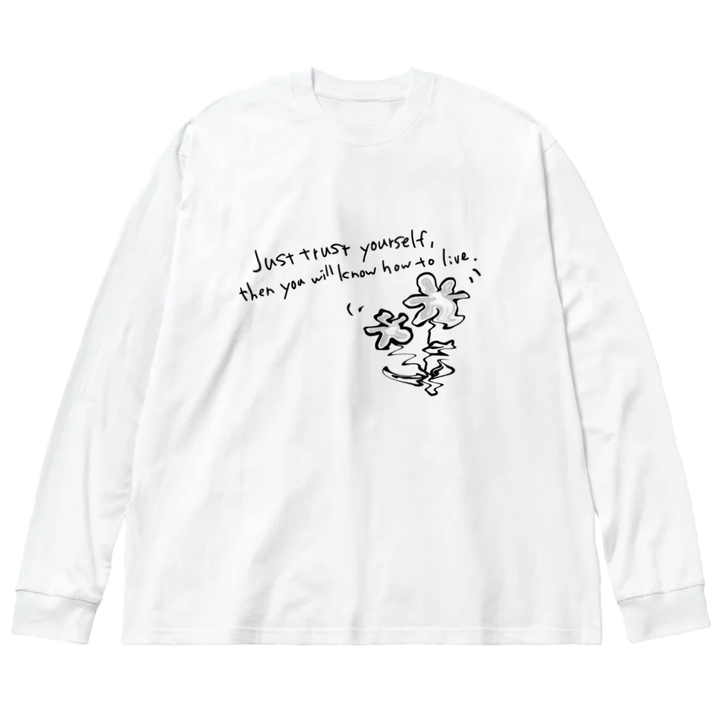 odan5の英文とぐにゃぐにゃお花 Big Long Sleeve T-Shirt