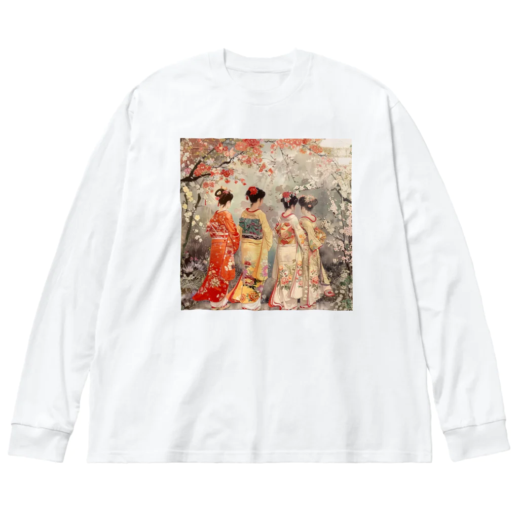 AQUAMETAVERSEの優雅な花見桜の花満開　なでしこ1478 Big Long Sleeve T-Shirt