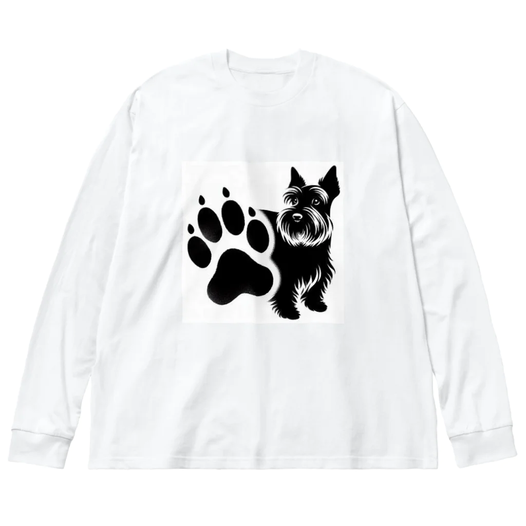 Keeiiのミニチュアシュナウザー×シルエット② Big Long Sleeve T-Shirt