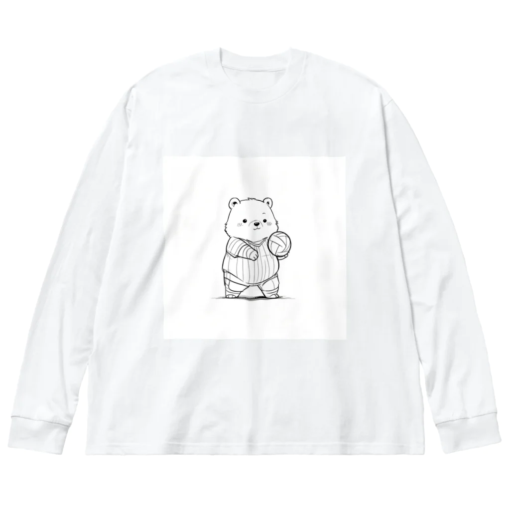 ganeshaのかわいいクマ ビッグシルエットロングスリーブTシャツ