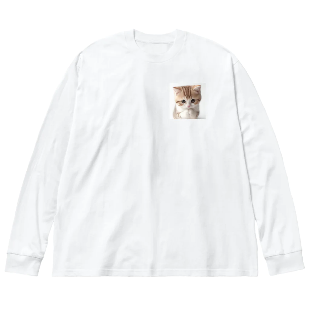 koumeiのおねがいネコちゃん ビッグシルエットロングスリーブTシャツ