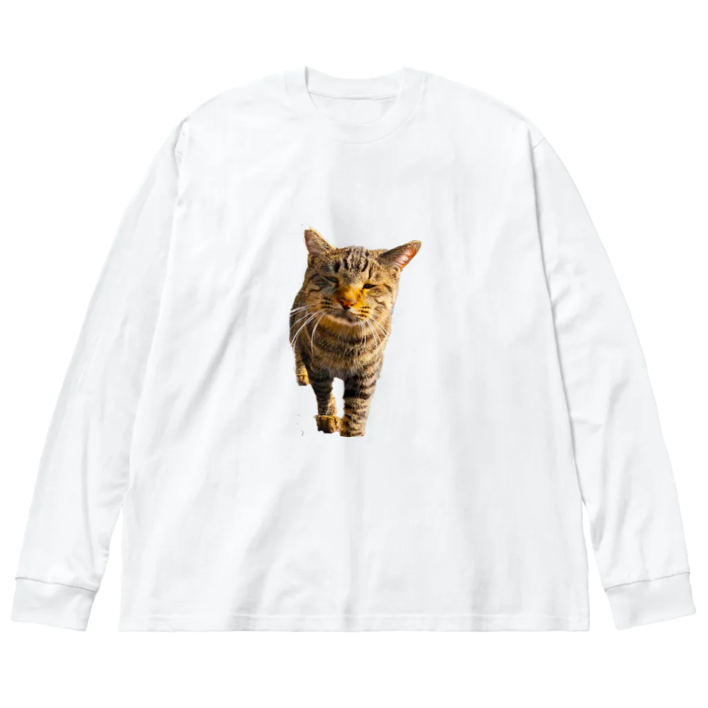 猫島のじかんのごめ～んにゃさい ビッグシルエットロングスリーブTシャツ
