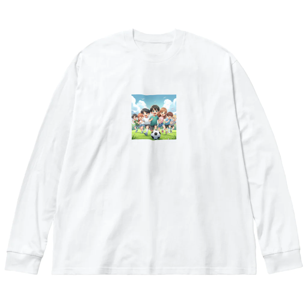 Minashのサッカーとともだち ビッグシルエットロングスリーブTシャツ