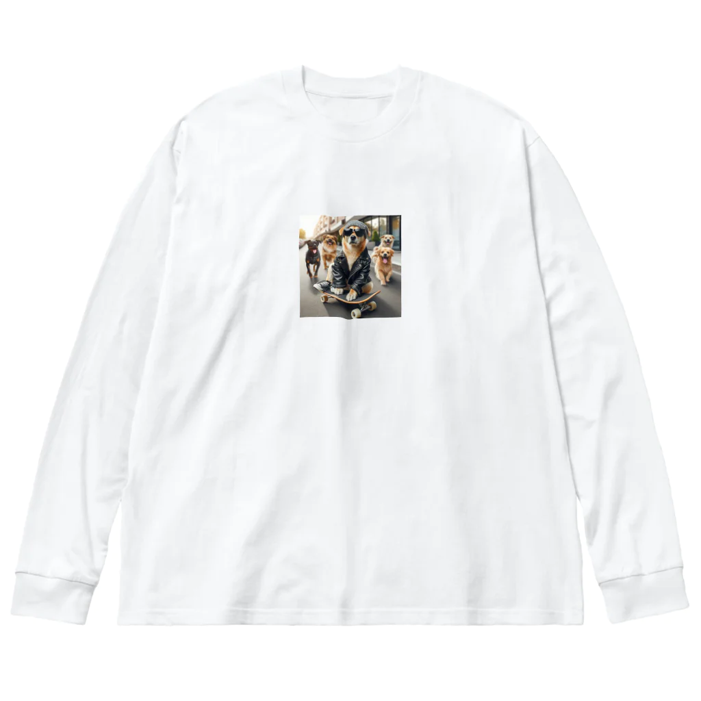 けいちゃんショップのスケートボードの犬 グッズ Big Long Sleeve T-Shirt