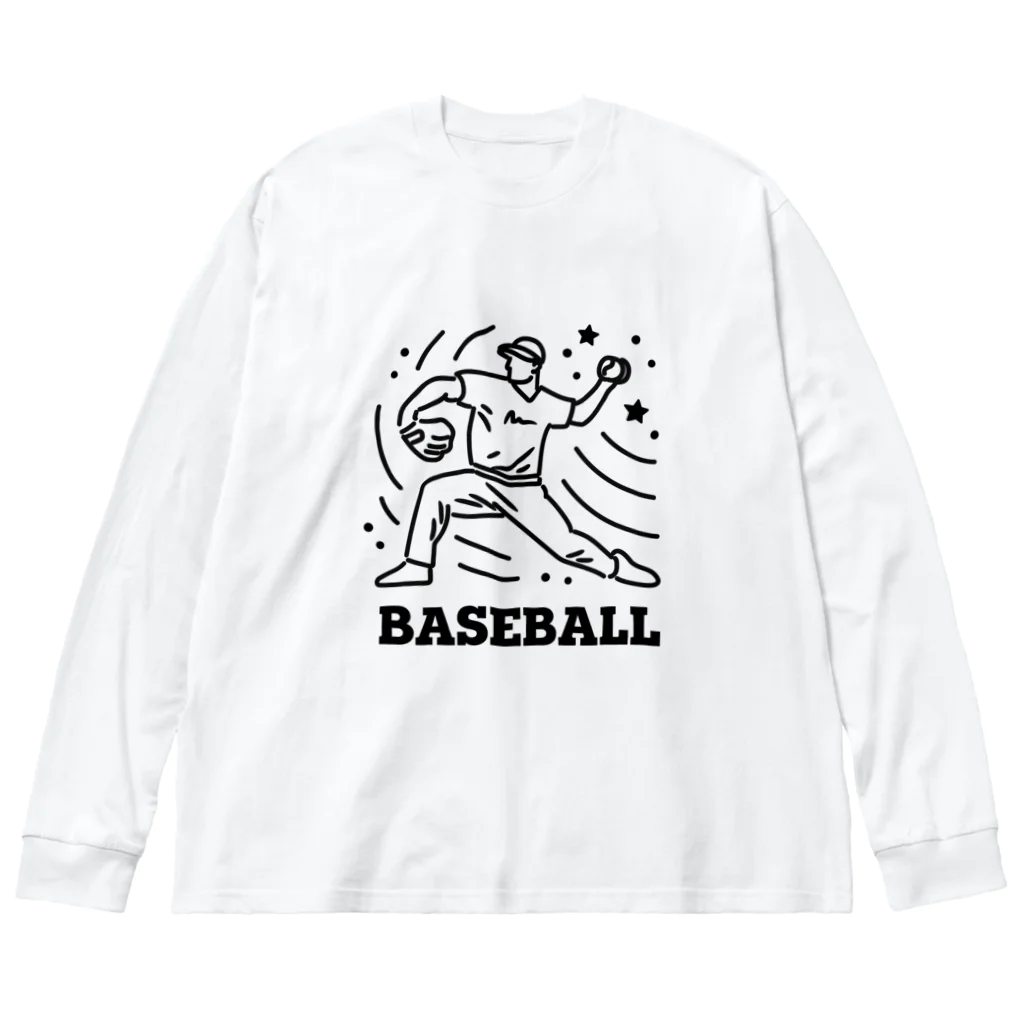 nndesignのBASEBALL LEFT PITCHER Big Long Sleeve T-Shirt