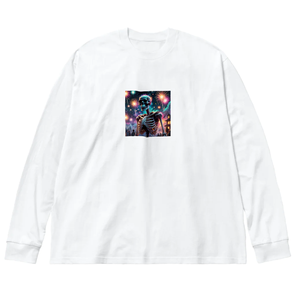 nao-tommyの花火を楽しむ骸骨 Big Long Sleeve T-Shirt