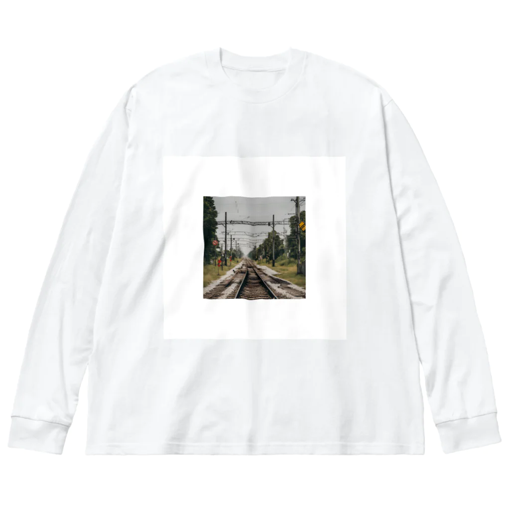 atoyuki_SHOPの鉄道レールデザイン Big Long Sleeve T-Shirt