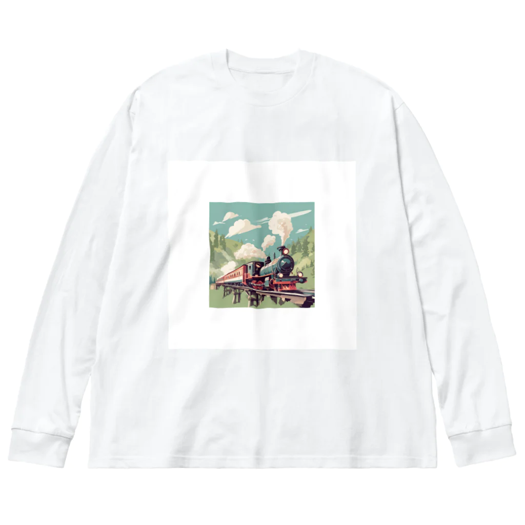 atoyuki_SHOPの可愛い機関車 Big Long Sleeve T-Shirt